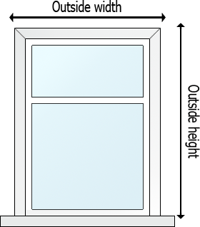 Measuring outer width and height of a window.